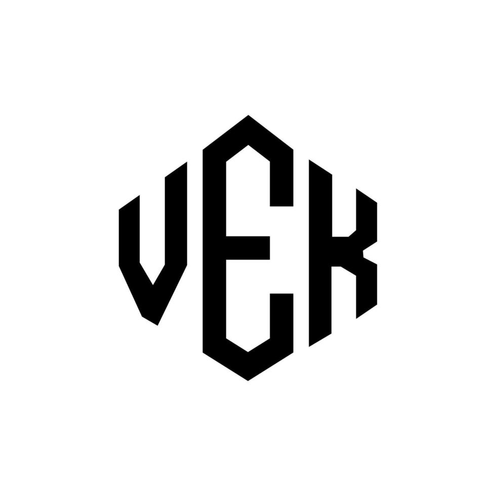 vek letter logo-ontwerp met veelhoekvorm. vek veelhoek en kubusvorm logo-ontwerp. vek zeshoek vector logo sjabloon witte en zwarte kleuren. vek monogram, business en onroerend goed logo.