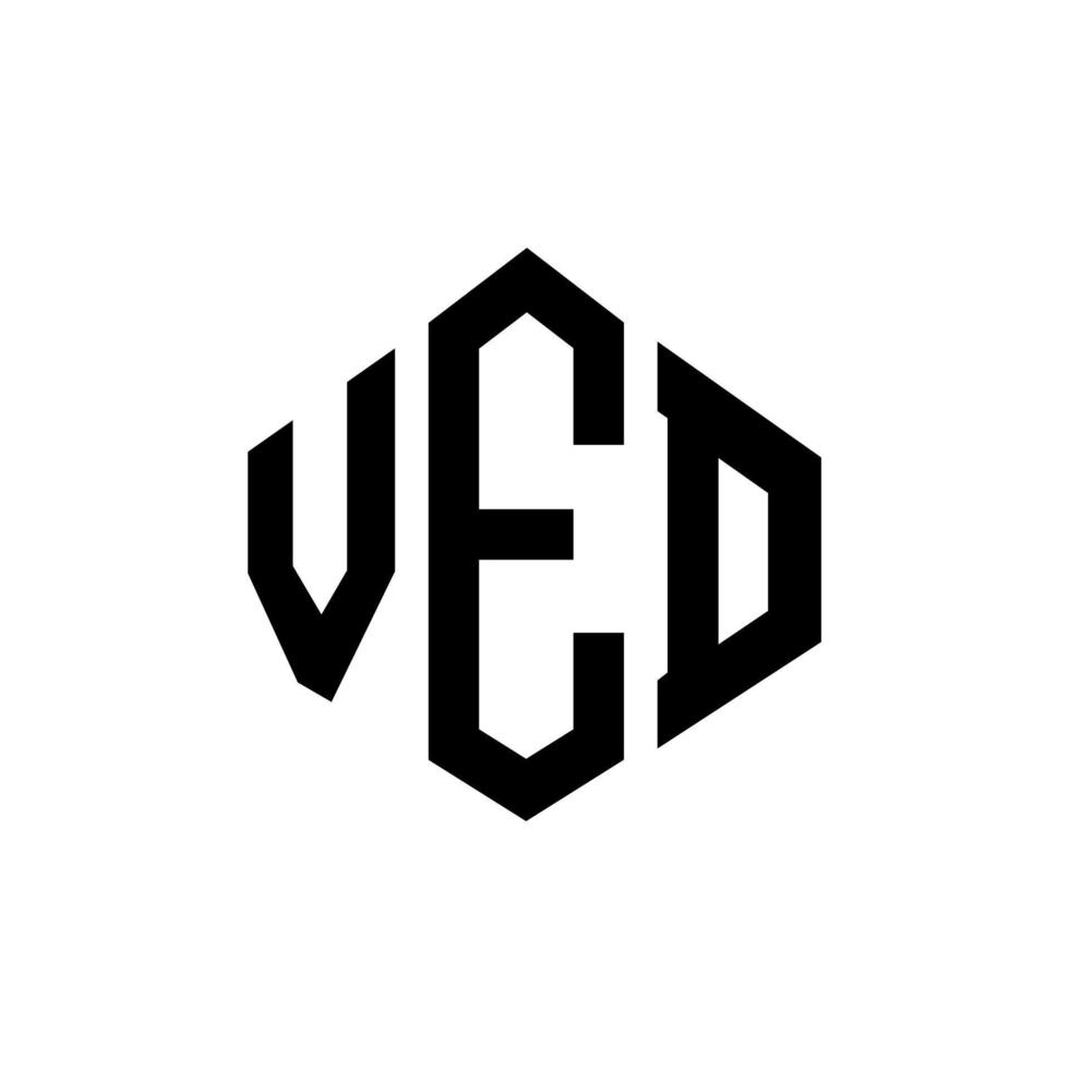 ved letter logo-ontwerp met veelhoekvorm. ved veelhoek en kubusvorm logo-ontwerp. ved zeshoek vector logo sjabloon witte en zwarte kleuren. ved monogram, bedrijfs- en onroerend goed logo.