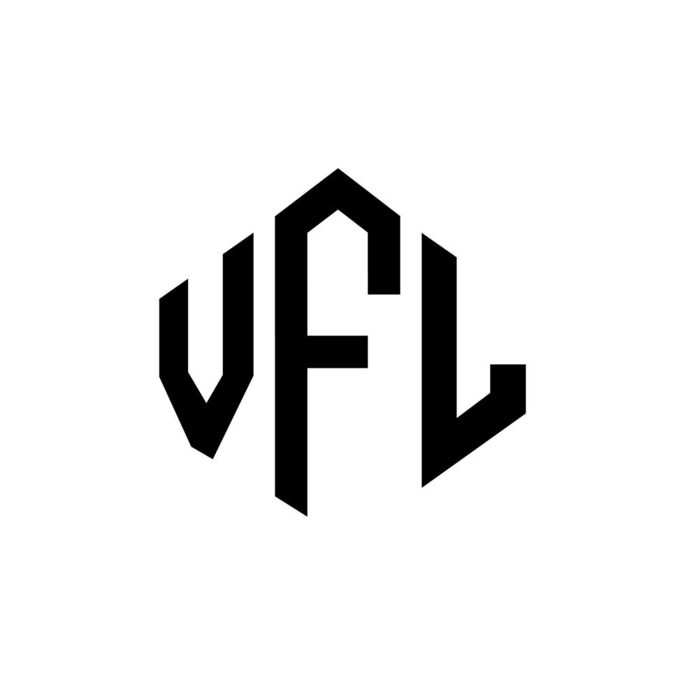 vfl letter logo-ontwerp met veelhoekvorm. vfl veelhoek en kubusvorm logo-ontwerp. vfl zeshoek vector logo sjabloon witte en zwarte kleuren. vfl-monogram, bedrijfs- en onroerendgoedlogo.