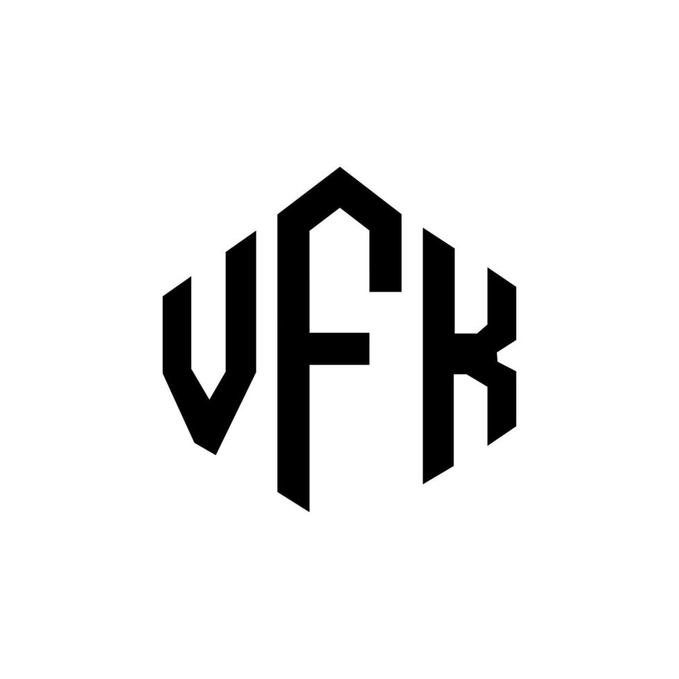 vfk letter logo-ontwerp met veelhoekvorm. vfk veelhoek en kubusvorm logo-ontwerp. vfk zeshoek vector logo sjabloon witte en zwarte kleuren. vfk-monogram, bedrijfs- en onroerendgoedlogo.