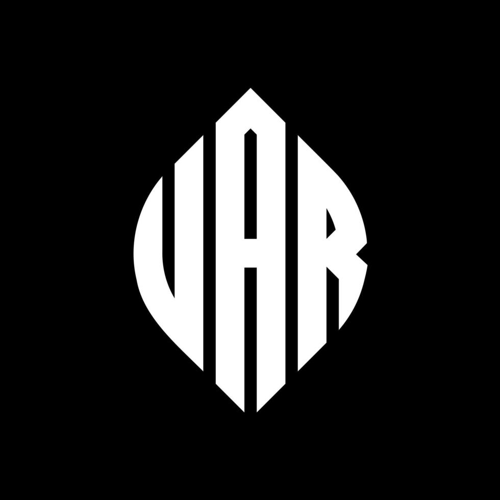 uar cirkel letter logo ontwerp met cirkel en ellipsvorm. uar ellipsletters met typografische stijl. de drie initialen vormen een cirkellogo. uar cirkel embleem abstracte monogram brief mark vector. vector