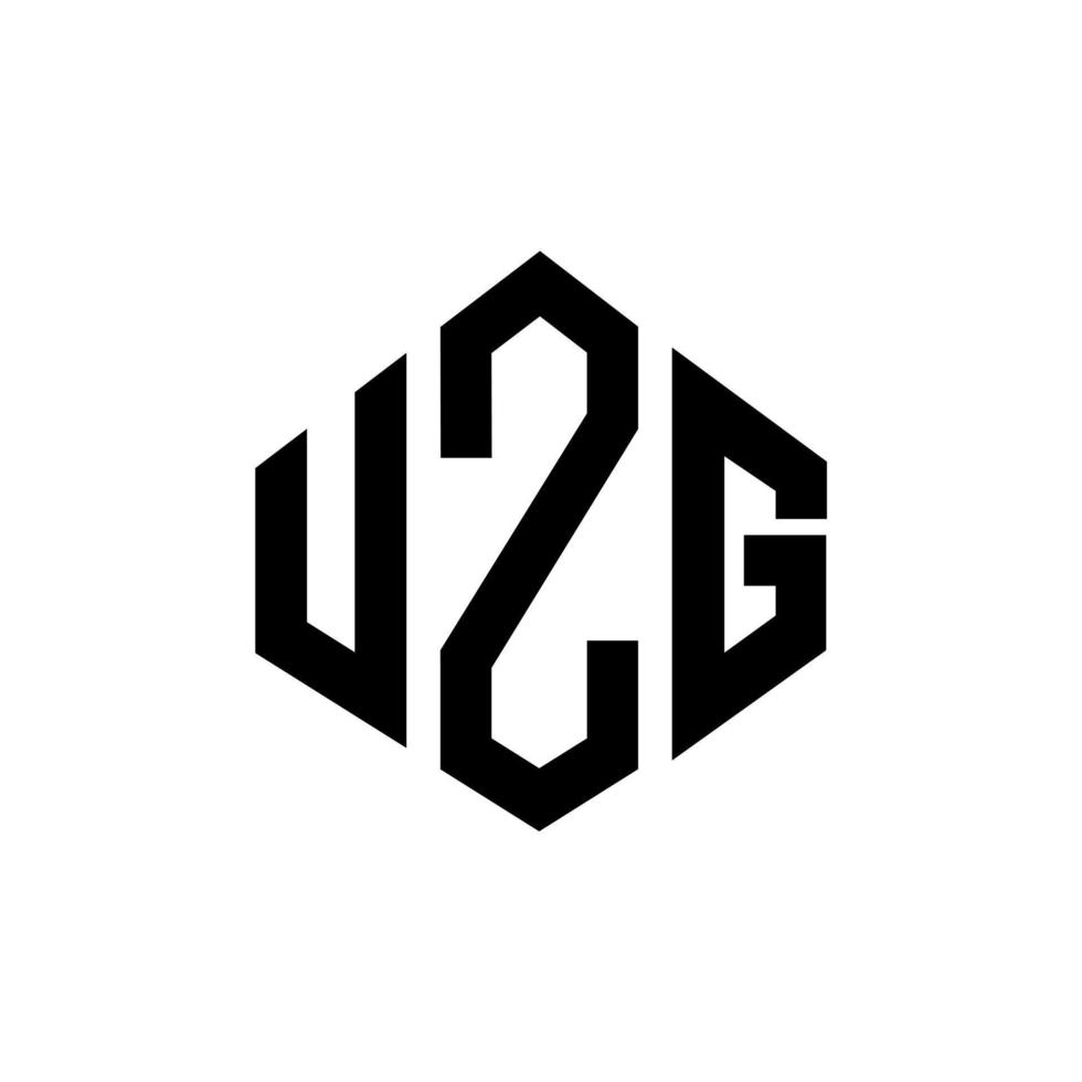 uzg letter logo-ontwerp met veelhoekvorm. uzg veelhoek en kubusvorm logo-ontwerp. uzg zeshoek vector logo sjabloon witte en zwarte kleuren. uzg-monogram, bedrijfs- en onroerendgoedlogo.