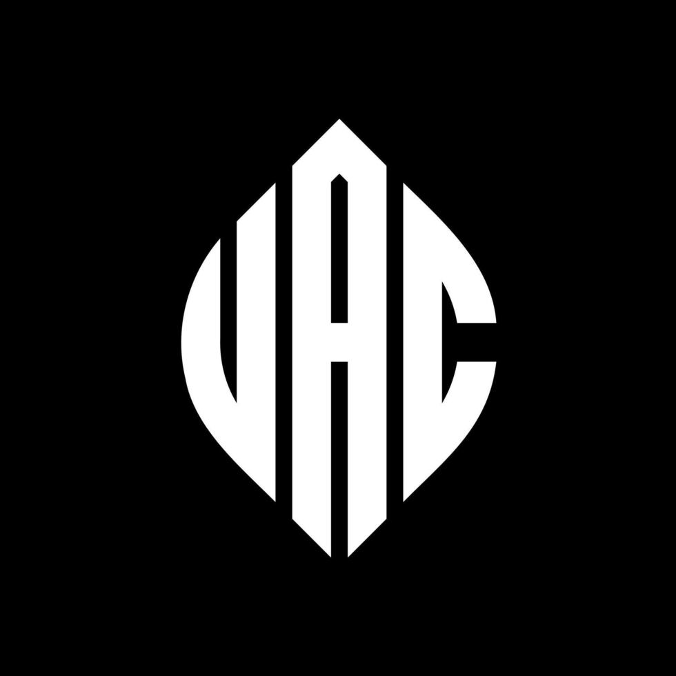 uac cirkel letter logo ontwerp met cirkel en ellipsvorm. uac ellipsletters met typografische stijl. de drie initialen vormen een cirkellogo. uac cirkel embleem abstracte monogram brief mark vector. vector