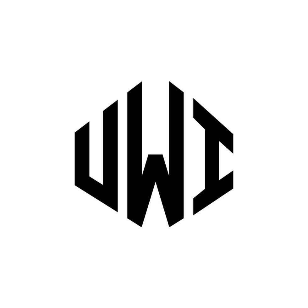 uwi letter logo-ontwerp met veelhoekvorm. uwi veelhoek en kubusvorm logo-ontwerp. uwi zeshoek vector logo sjabloon witte en zwarte kleuren. uwi-monogram, bedrijfs- en onroerendgoedlogo.
