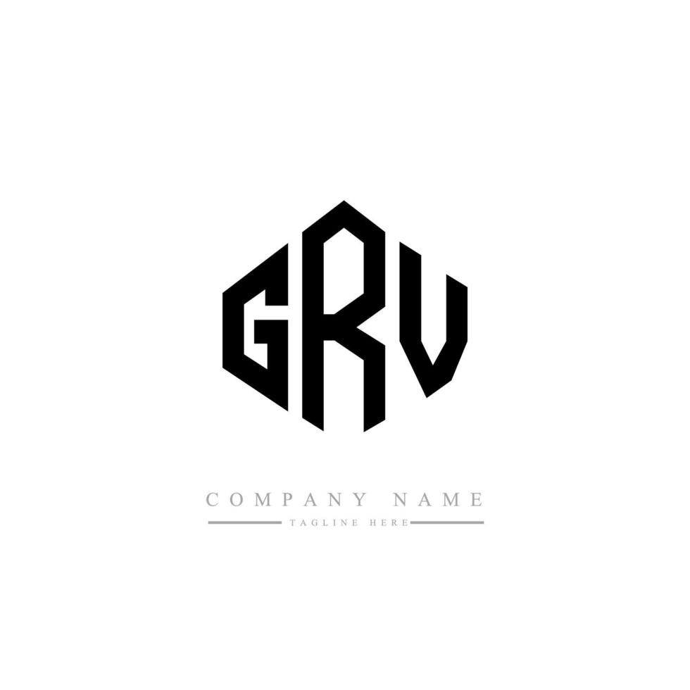 grv letter logo-ontwerp met veelhoekvorm. grv veelhoek en kubusvorm logo-ontwerp. grv zeshoek vector logo sjabloon witte en zwarte kleuren. grv monogram, bedrijfs- en onroerend goed logo.