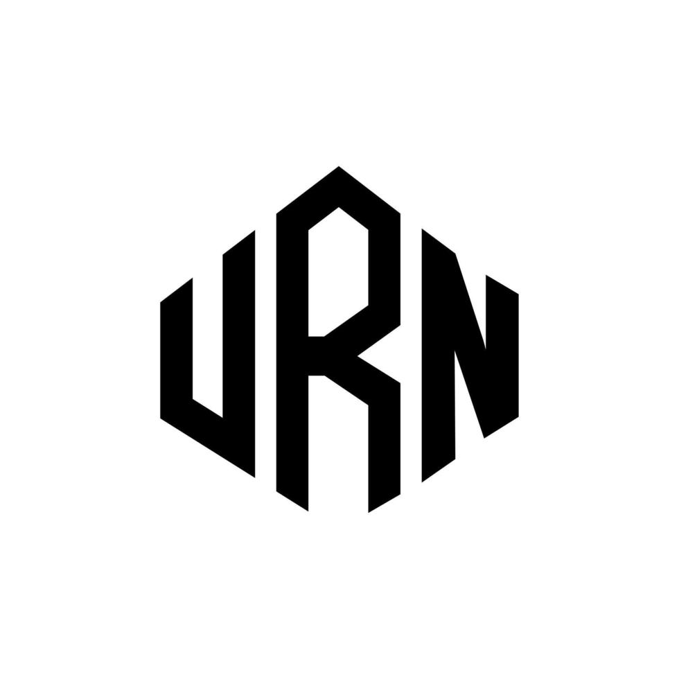 urn letter logo-ontwerp met veelhoekvorm. urn veelhoek en kubusvorm logo-ontwerp. urn zeshoek vector logo sjabloon witte en zwarte kleuren. urn monogram, business en onroerend goed logo.