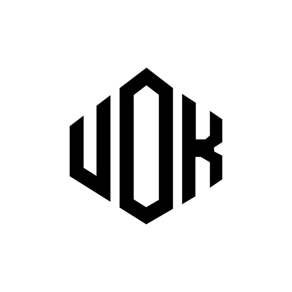 uok letter logo-ontwerp met veelhoekvorm. uok veelhoek en kubusvorm logo-ontwerp. uok zeshoek vector logo sjabloon witte en zwarte kleuren. uok monogram, bedrijfs- en onroerend goed logo.
