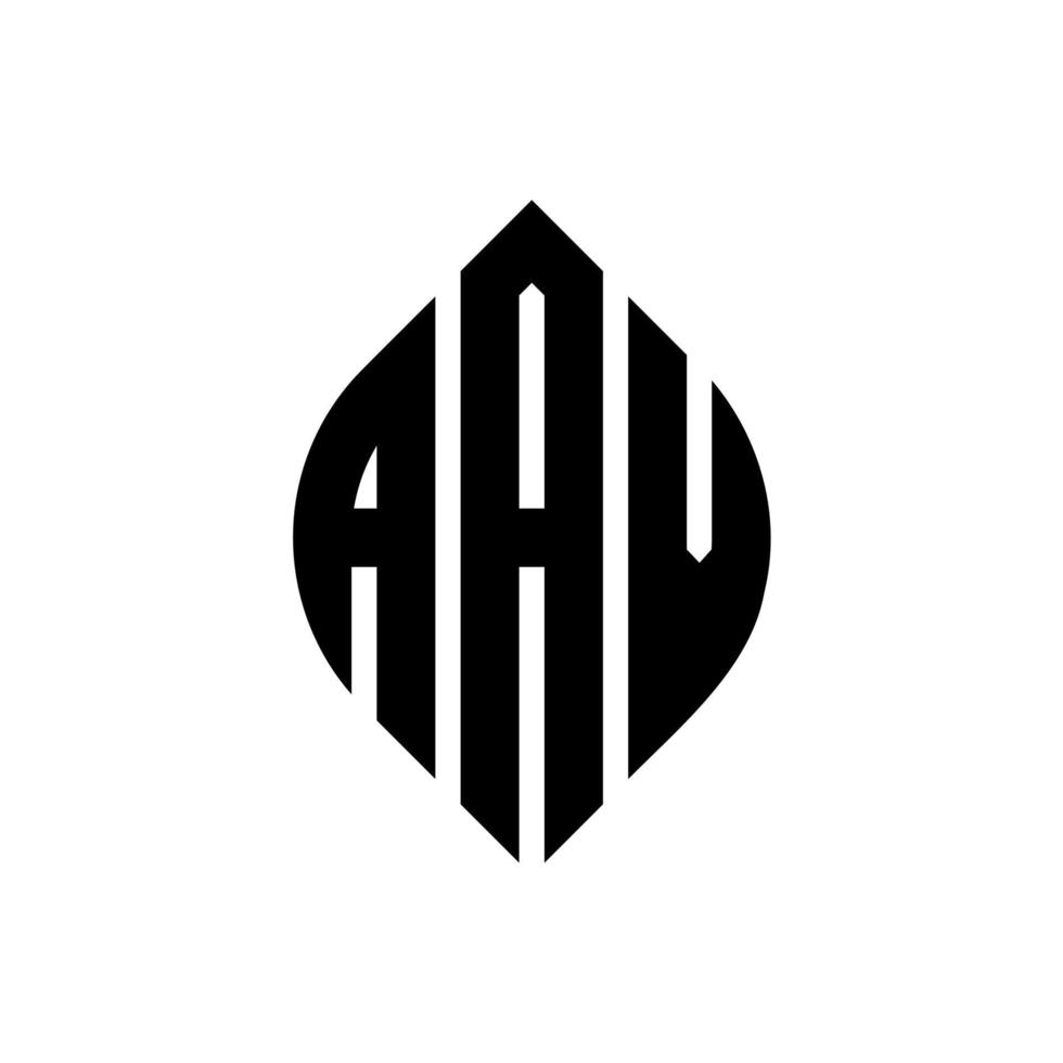 aav cirkel letter logo-ontwerp met cirkel en ellipsvorm. aav ellipsletters met typografische stijl. de drie initialen vormen een cirkellogo. aav cirkel embleem abstracte monogram brief mark vector. vector