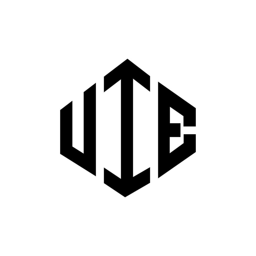 uie letter logo-ontwerp met veelhoekvorm. uie veelhoek en kubusvorm logo-ontwerp. uie zeshoek vector logo sjabloon witte en zwarte kleuren. uie monogram, business en onroerend goed logo.