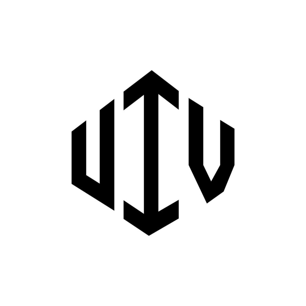 uiv letter logo-ontwerp met veelhoekvorm. uiv veelhoek en kubusvorm logo-ontwerp. uiv zeshoek vector logo sjabloon witte en zwarte kleuren. uiv-monogram, bedrijfs- en onroerendgoedlogo.
