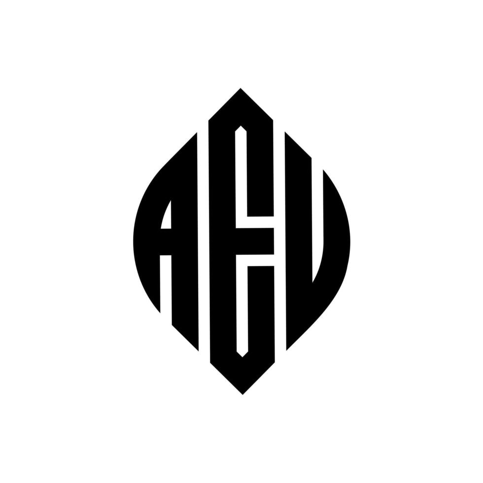 aeu cirkel letter logo ontwerp met cirkel en ellipsvorm. aeu ellipsletters met typografische stijl. de drie initialen vormen een cirkellogo. aeu cirkel embleem abstracte monogram brief mark vector. vector