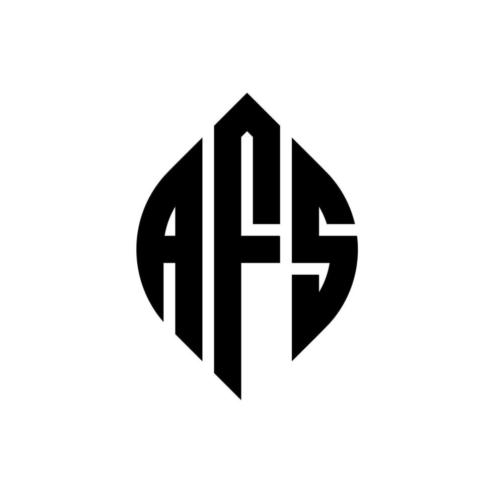 afs cirkel letter logo ontwerp met cirkel en ellipsvorm. afs ellipsletters met typografische stijl. de drie initialen vormen een cirkellogo. afs cirkel embleem abstracte monogram brief mark vector. vector