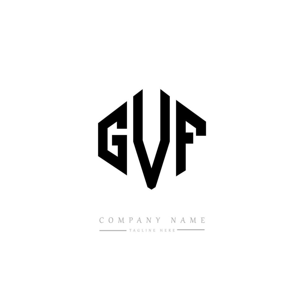 gvf letter logo-ontwerp met veelhoekvorm. gvf veelhoek en kubusvorm logo-ontwerp. gvf zeshoek vector logo sjabloon witte en zwarte kleuren. gvf-monogram, bedrijfs- en onroerendgoedlogo.