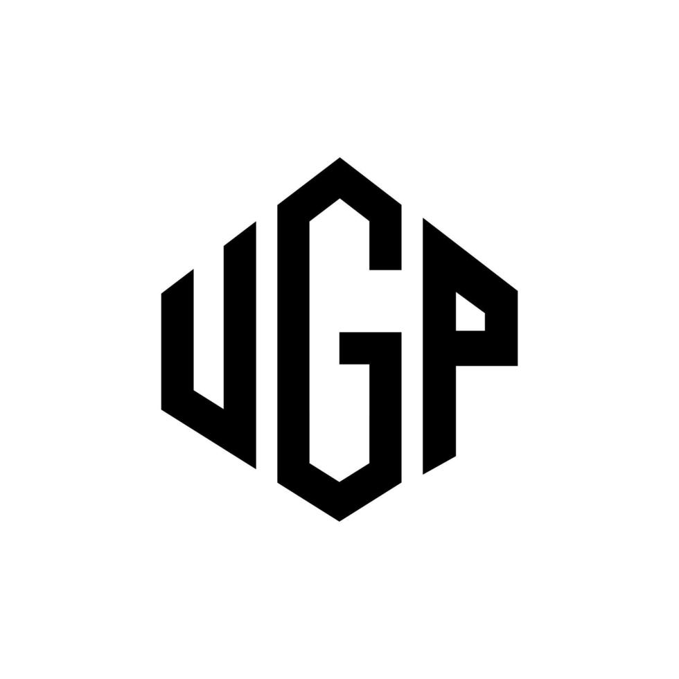 ugp letter logo-ontwerp met veelhoekvorm. ugp veelhoek en kubusvorm logo-ontwerp. ugp zeshoek vector logo sjabloon witte en zwarte kleuren. ugp-monogram, bedrijfs- en onroerendgoedlogo.