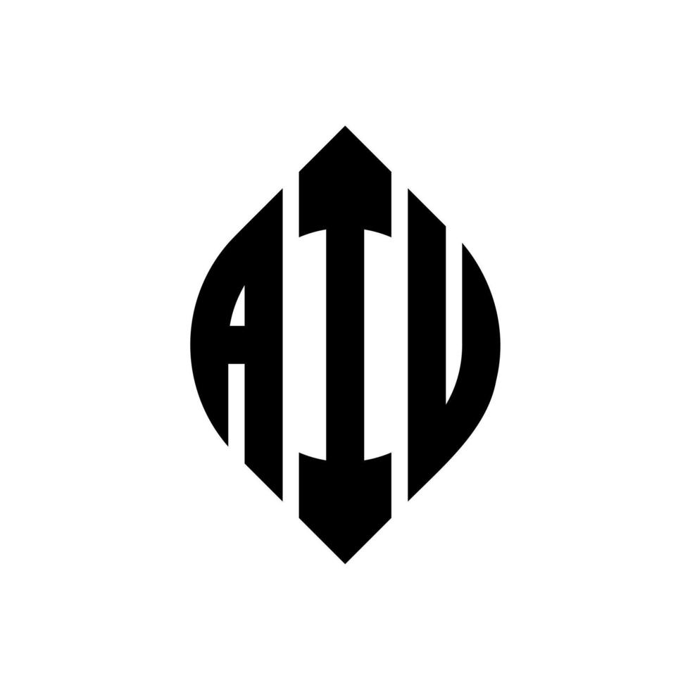 aiu cirkel letter logo ontwerp met cirkel en ellipsvorm. aiu ellipsletters met typografische stijl. de drie initialen vormen een cirkellogo. aiu cirkel embleem abstracte monogram brief mark vector. vector