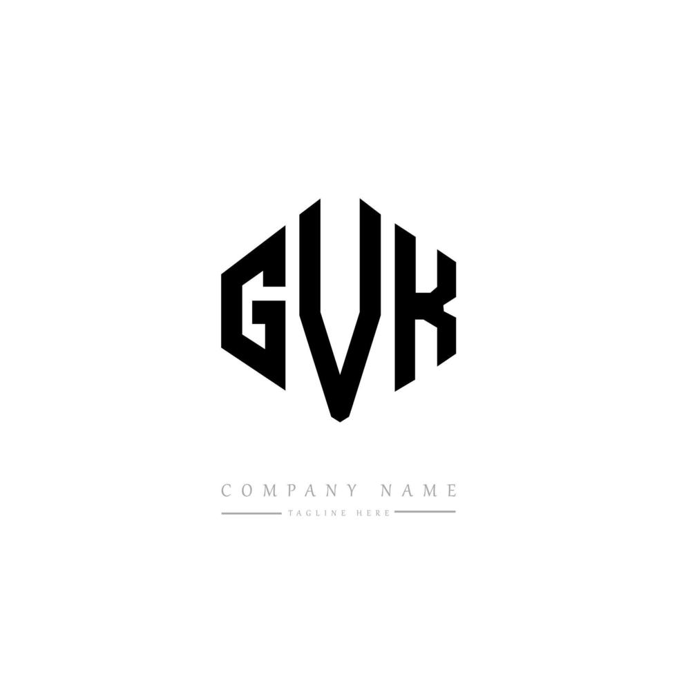 gvk letter logo-ontwerp met veelhoekvorm. gvk veelhoek en kubusvorm logo-ontwerp. gvk zeshoek vector logo sjabloon witte en zwarte kleuren. gvk-monogram, bedrijfs- en onroerendgoedlogo.