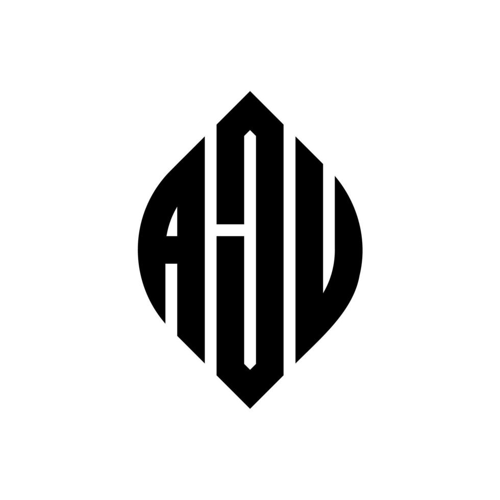 aju cirkel letter logo ontwerp met cirkel en ellipsvorm. aju ellipsletters met typografische stijl. de drie initialen vormen een cirkellogo. aju cirkel embleem abstracte monogram brief mark vector. vector