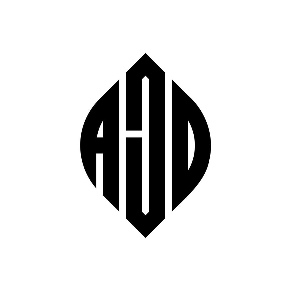 ajo cirkel letter logo ontwerp met cirkel en ellipsvorm. ajo ellipsletters met typografische stijl. de drie initialen vormen een cirkellogo. ajo cirkel embleem abstracte monogram brief mark vector. vector