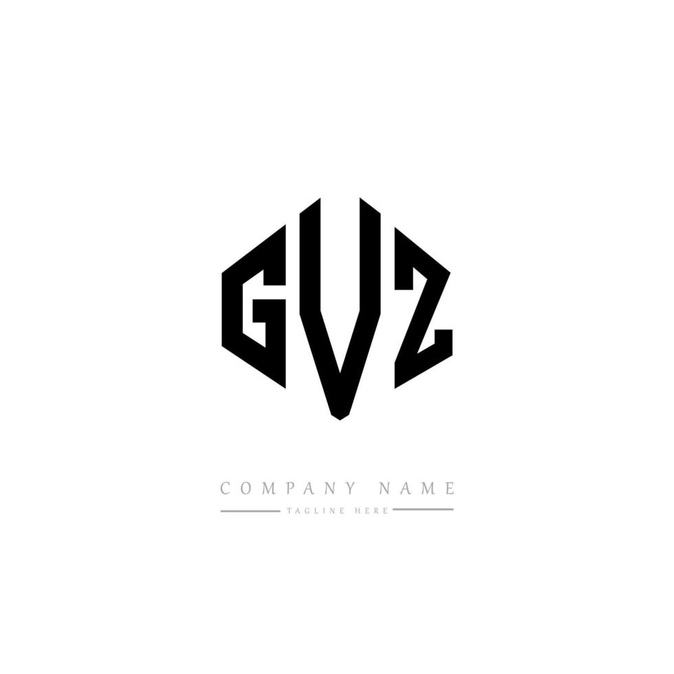 gvz letter logo-ontwerp met veelhoekvorm. gvz veelhoek en kubusvorm logo-ontwerp. gvz zeshoek vector logo sjabloon witte en zwarte kleuren. gvz monogram, bedrijfs- en onroerend goed logo.