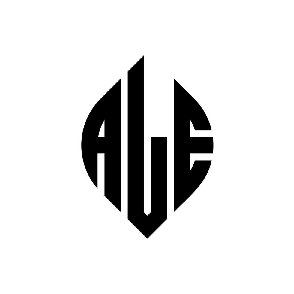 ale cirkel letter logo-ontwerp met cirkel en ellipsvorm. ale ellipsletters met typografische stijl. de drie initialen vormen een cirkellogo. ale cirkel embleem abstracte monogram brief mark vector. vector