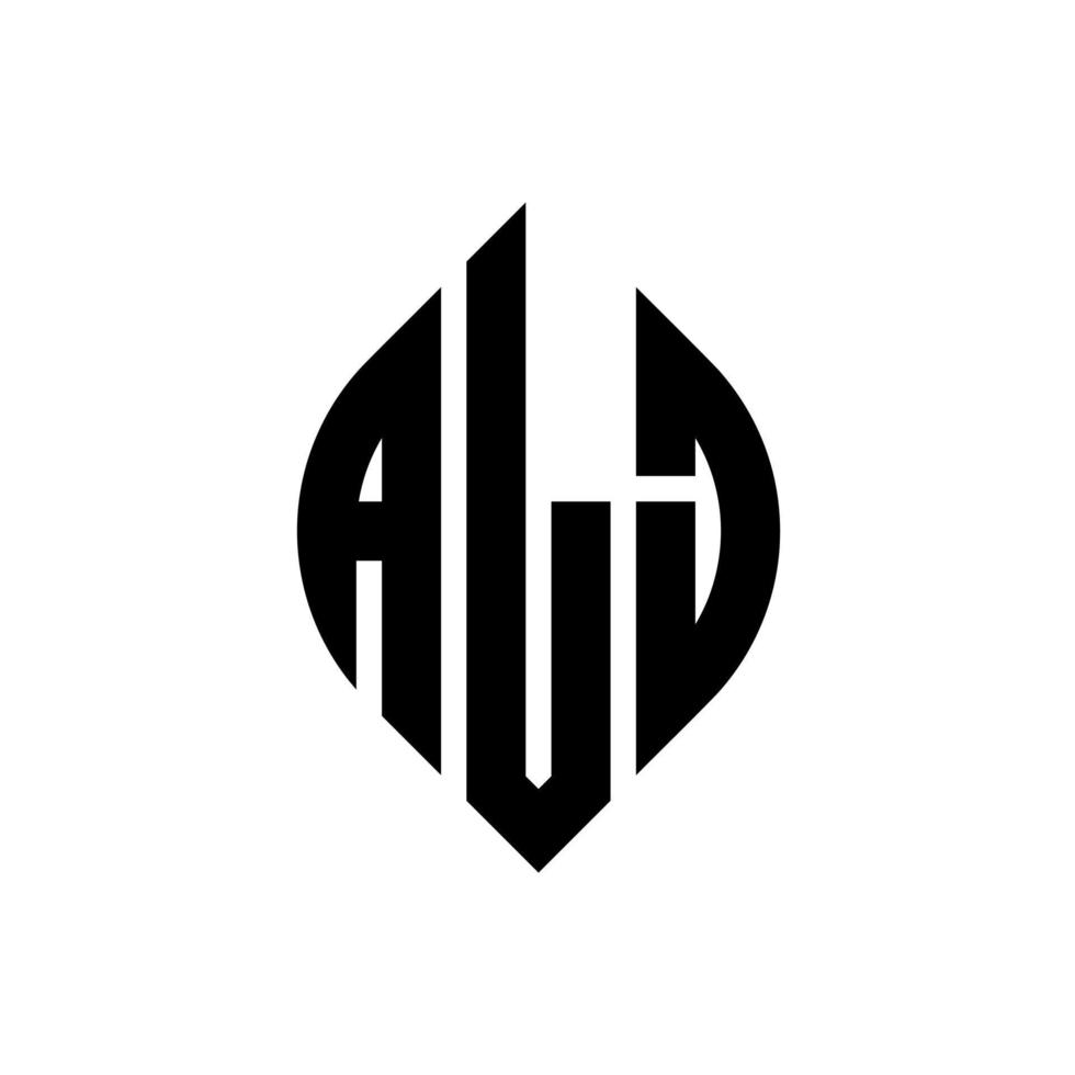 alj cirkel letter logo ontwerp met cirkel en ellipsvorm. alj ellipsletters met typografische stijl. de drie initialen vormen een cirkellogo. alj cirkel embleem abstracte monogram brief mark vector. vector