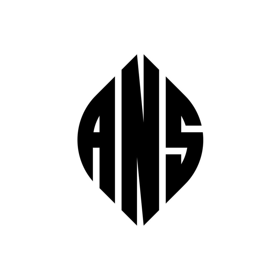 ans cirkel letter logo ontwerp met cirkel en ellipsvorm. ans ellipsletters met typografische stijl. de drie initialen vormen een cirkellogo. ans cirkel embleem abstracte monogram brief mark vector. vector