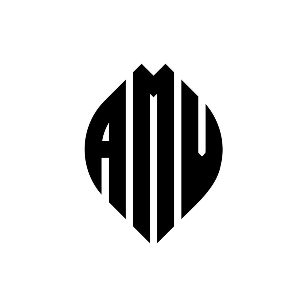 amv cirkel letter logo ontwerp met cirkel en ellipsvorm. amv ellipsletters met typografische stijl. de drie initialen vormen een cirkellogo. amv cirkel embleem abstracte monogram brief mark vector. vector