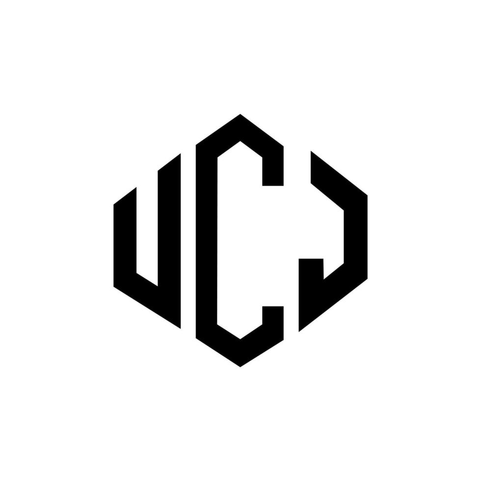 ucj letter logo-ontwerp met veelhoekvorm. ucj veelhoek en kubusvorm logo-ontwerp. ucj zeshoek vector logo sjabloon witte en zwarte kleuren. ucj-monogram, bedrijfs- en onroerendgoedlogo.