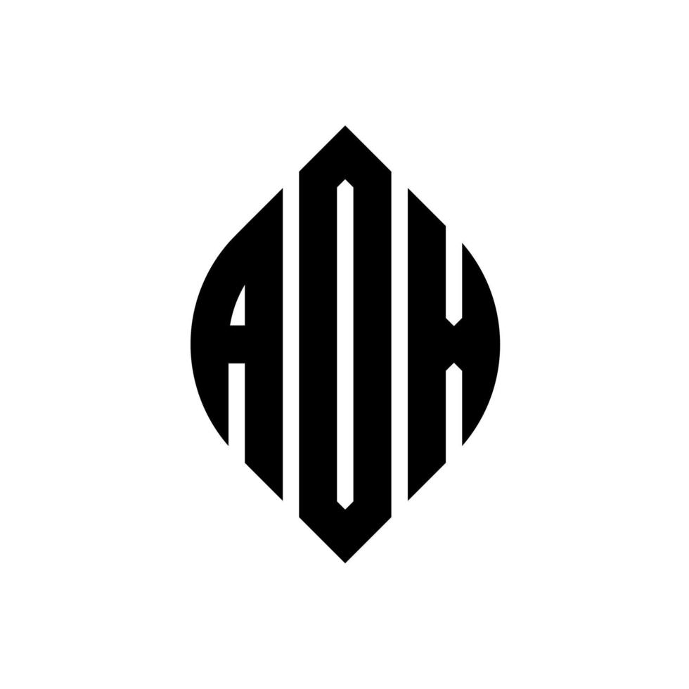 aox cirkel letter logo ontwerp met cirkel en ellipsvorm. aox ellipsletters met typografische stijl. de drie initialen vormen een cirkellogo. aox cirkel embleem abstracte monogram brief mark vector. vector