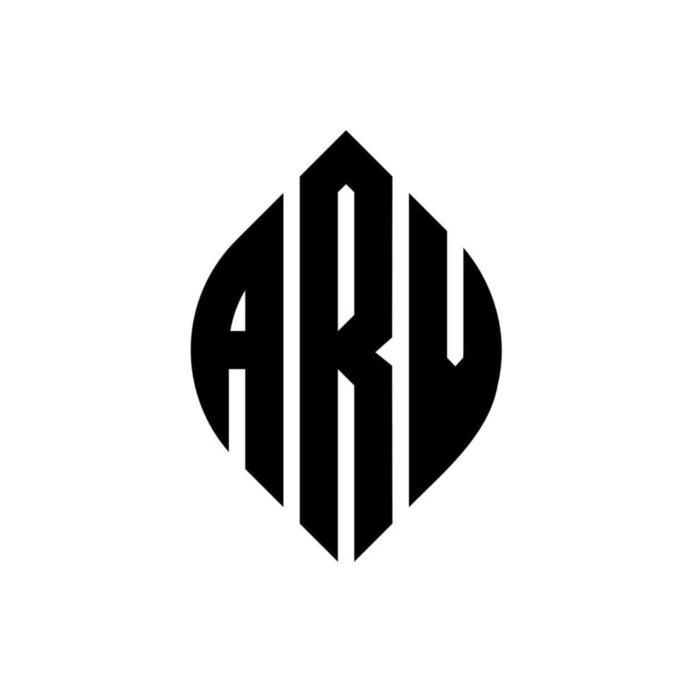 arv cirkel letter logo ontwerp met cirkel en ellipsvorm. arv ellipsletters met typografische stijl. de drie initialen vormen een cirkellogo. arv cirkel embleem abstracte monogram brief mark vector. vector