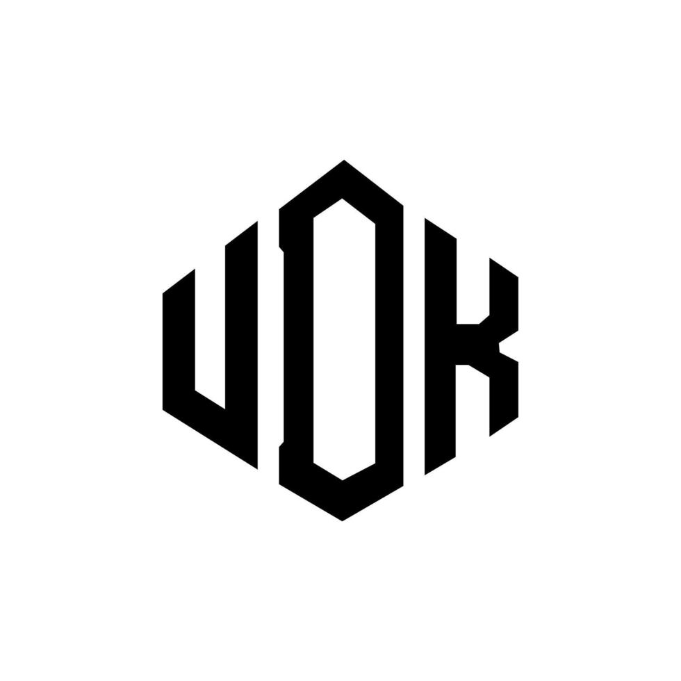 udk letter logo-ontwerp met veelhoekvorm. udk veelhoek en kubusvorm logo-ontwerp. udk zeshoek vector logo sjabloon witte en zwarte kleuren. udk monogram, bedrijfs- en onroerend goed logo.