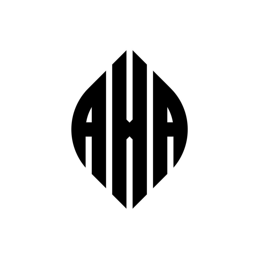 axa cirkel letter logo-ontwerp met cirkel en ellipsvorm. axa ellipsletters met typografische stijl. de drie initialen vormen een cirkellogo. axa cirkel embleem abstracte monogram brief mark vector. vector