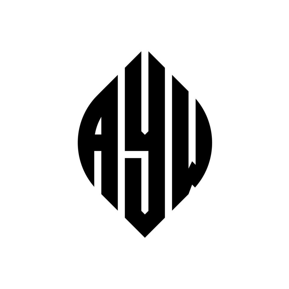 ayw cirkel letter logo ontwerp met cirkel en ellipsvorm. ayw ellipsletters met typografische stijl. de drie initialen vormen een cirkellogo. ayw cirkel embleem abstracte monogram brief mark vector. vector