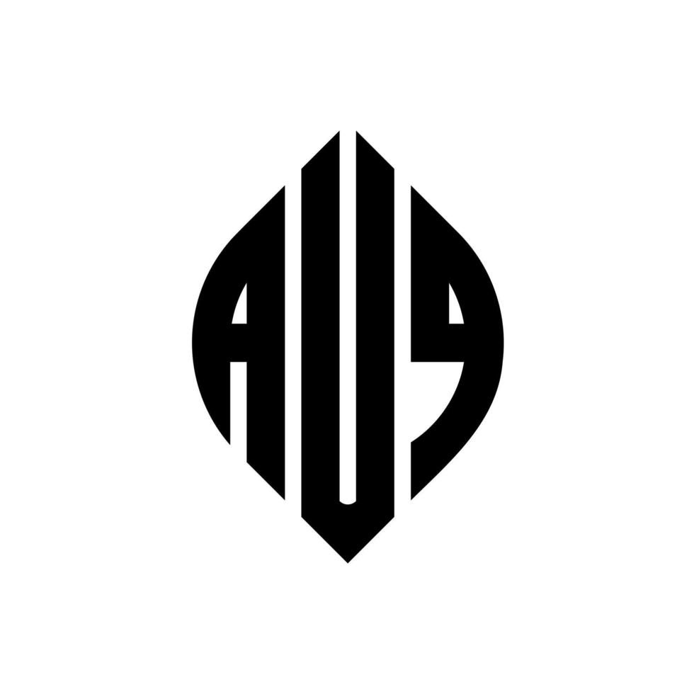 auq cirkel letter logo ontwerp met cirkel en ellipsvorm. auq ellipsletters met typografische stijl. de drie initialen vormen een cirkellogo. auq cirkel embleem abstracte monogram brief mark vector. vector