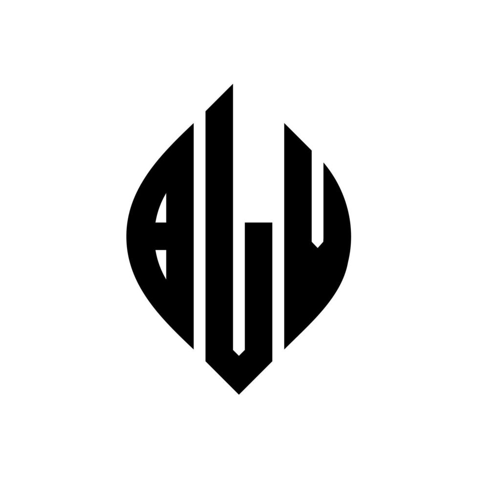 blv cirkel letter logo-ontwerp met cirkel en ellipsvorm. blv ellipsletters met typografische stijl. de drie initialen vormen een cirkellogo. blv cirkel embleem abstracte monogram brief mark vector. vector