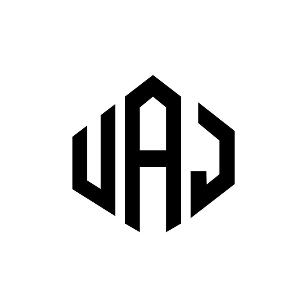 uaj letter logo-ontwerp met veelhoekvorm. uaj veelhoek en kubusvorm logo-ontwerp. uaj zeshoek vector logo sjabloon witte en zwarte kleuren. uaj monogram, bedrijfs- en onroerend goed logo.