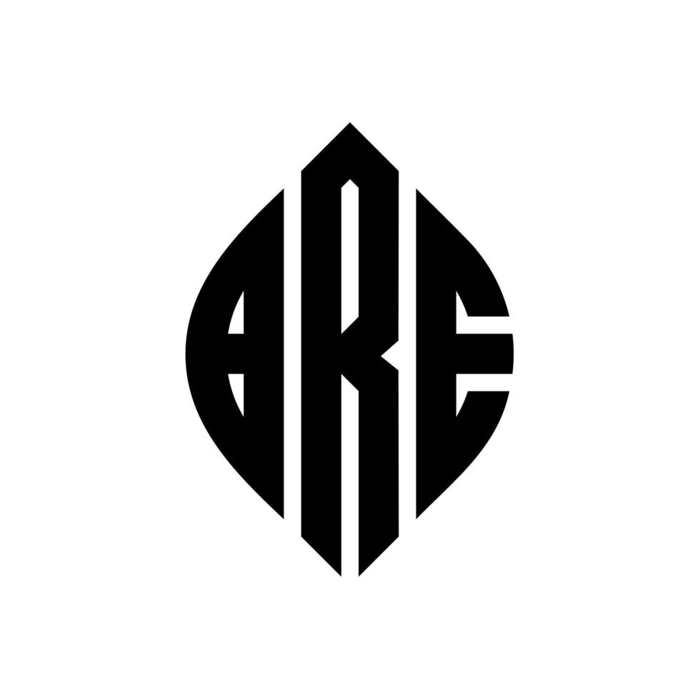 bre cirkel letter logo-ontwerp met cirkel en ellipsvorm. bre ellipsletters met typografische stijl. de drie initialen vormen een cirkellogo. bre cirkel embleem abstracte monogram brief mark vector. vector