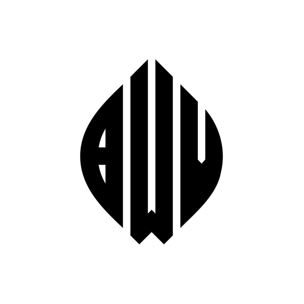 bwv cirkel letter logo ontwerp met cirkel en ellipsvorm. bwv ellipsletters met typografische stijl. de drie initialen vormen een cirkellogo. bwv cirkel embleem abstracte monogram brief mark vector. vector