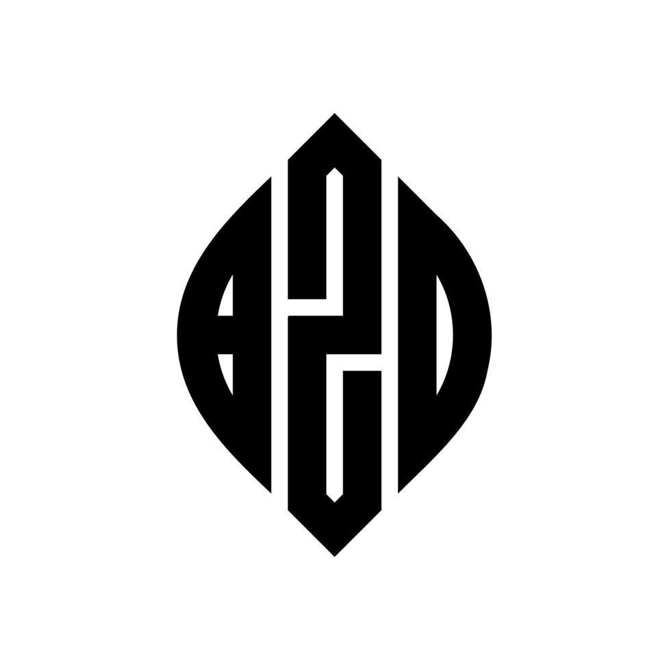 bzd cirkel letter logo ontwerp met cirkel en ellipsvorm. bzd ellipsletters met typografische stijl. de drie initialen vormen een cirkellogo. bzd cirkel embleem abstracte monogram brief mark vector. vector