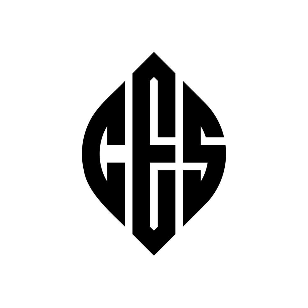 ces cirkel letter logo ontwerp met cirkel en ellipsvorm. ces ellipsletters met typografische stijl. de drie initialen vormen een cirkellogo. ces cirkel embleem abstracte monogram brief mark vector. vector