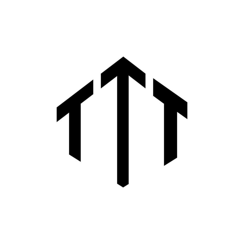 ttt-letterlogo-ontwerp met veelhoekvorm. ttt veelhoek en kubusvorm logo-ontwerp. ttt zeshoek vector logo sjabloon witte en zwarte kleuren. ttt-monogram, bedrijfs- en onroerendgoedlogo.