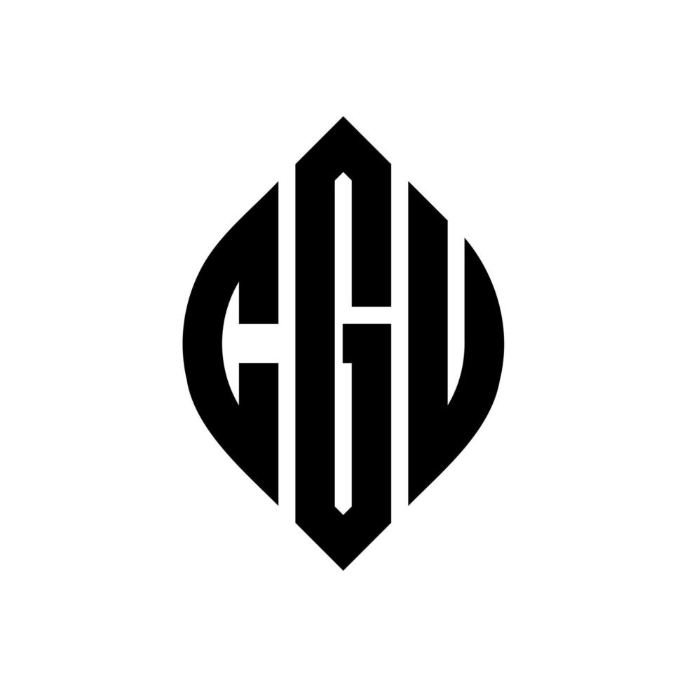 cgu cirkel letter logo ontwerp met cirkel en ellipsvorm. cgu ellipsletters met typografische stijl. de drie initialen vormen een cirkellogo. cgu cirkel embleem abstracte monogram brief mark vector. vector