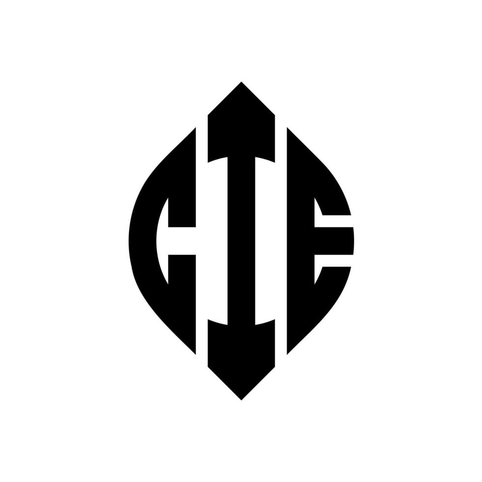 cie cirkel letter logo-ontwerp met cirkel en ellipsvorm. cie ellipsletters met typografische stijl. de drie initialen vormen een cirkellogo. cie cirkel embleem abstracte monogram brief mark vector. vector