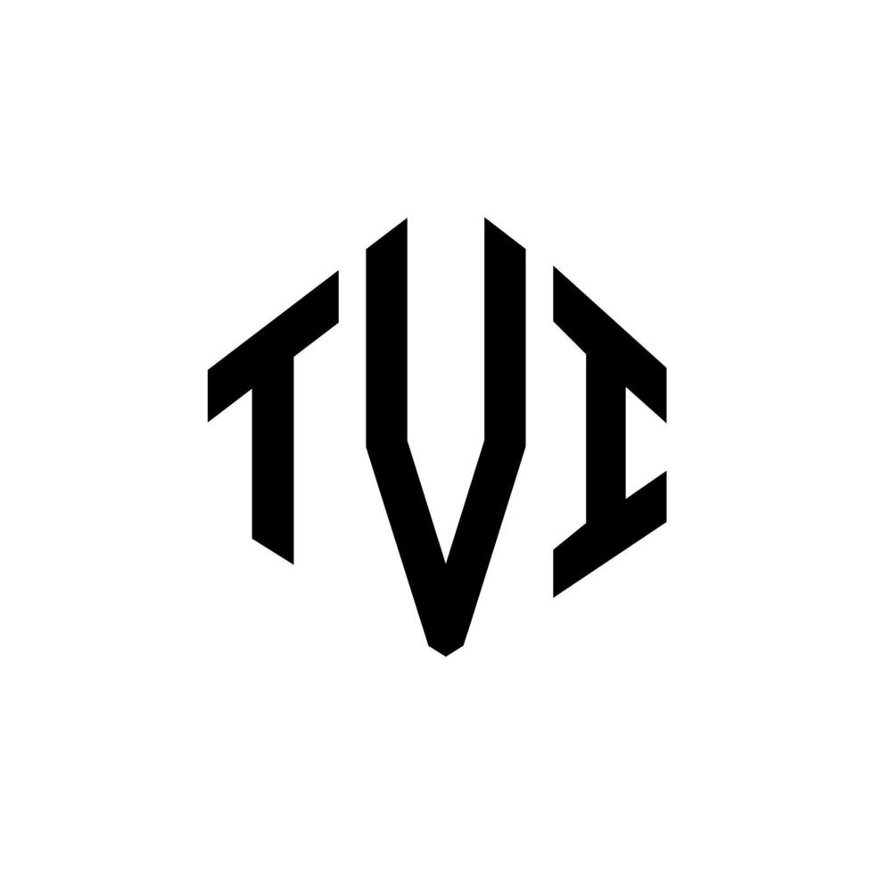 tvi letter logo-ontwerp met veelhoekvorm. tvi veelhoek en kubusvorm logo-ontwerp. tvi zeshoek vector logo sjabloon witte en zwarte kleuren. tvi-monogram, bedrijfs- en onroerendgoedlogo.