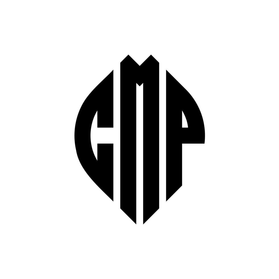 cmp cirkel letter logo-ontwerp met cirkel en ellipsvorm. cmp ellipsletters met typografische stijl. de drie initialen vormen een cirkellogo. cmp cirkel embleem abstracte monogram brief mark vector. vector