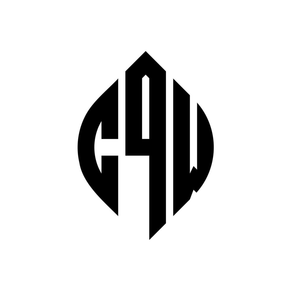 cqw cirkel letter logo-ontwerp met cirkel en ellipsvorm. cqw ellipsletters met typografische stijl. de drie initialen vormen een cirkellogo. cqw cirkel embleem abstracte monogram brief mark vector. vector