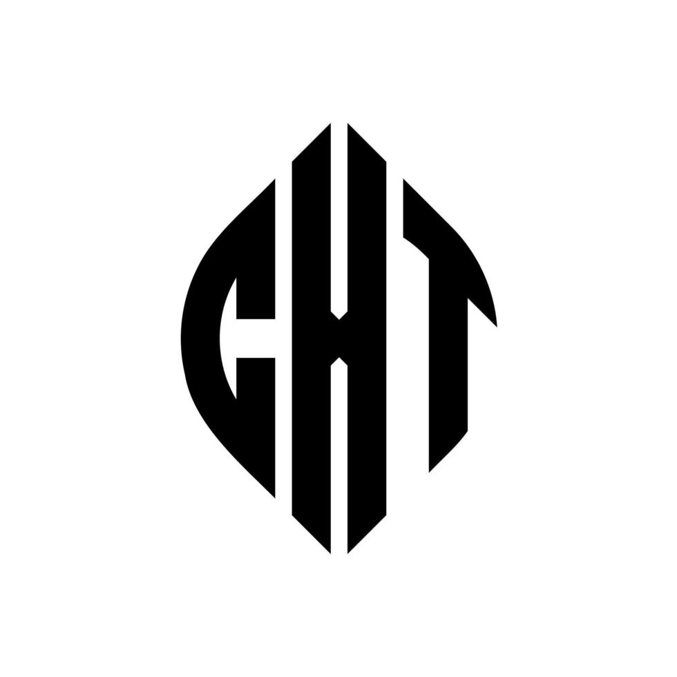 cxt cirkel letter logo-ontwerp met cirkel en ellipsvorm. cxt ellipsletters met typografische stijl. de drie initialen vormen een cirkellogo. cxt cirkel embleem abstracte monogram brief mark vector. vector