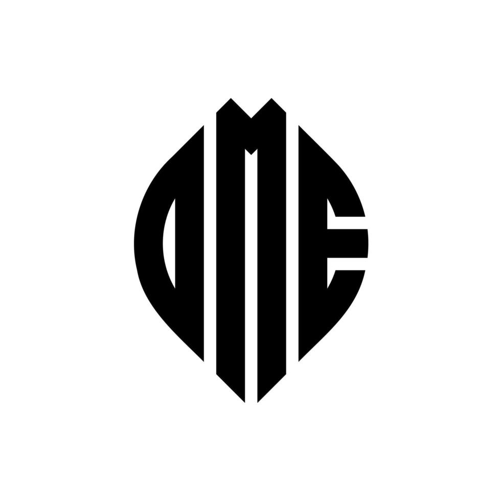 dme cirkel letter logo-ontwerp met cirkel en ellipsvorm. dme ellipsletters met typografische stijl. de drie initialen vormen een cirkellogo. dme cirkel embleem abstracte monogram brief mark vector. vector