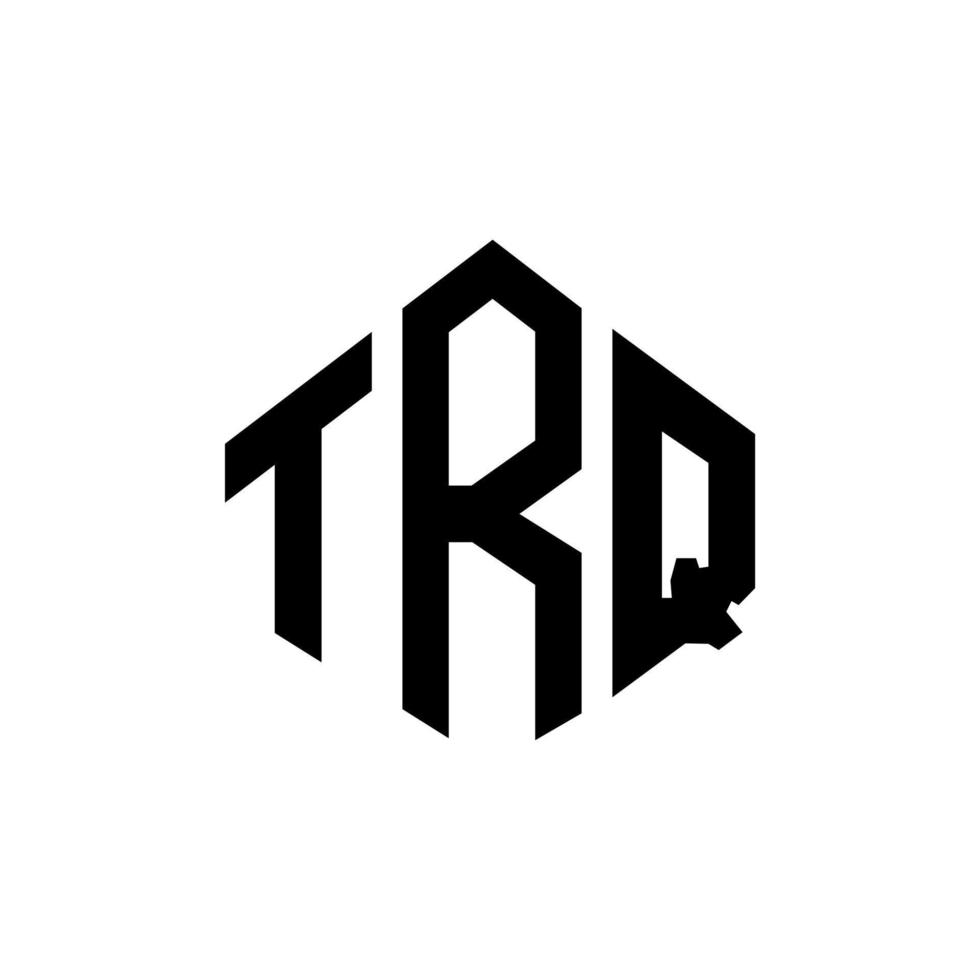 trq letter logo-ontwerp met veelhoekvorm. trq veelhoek en kubusvorm logo-ontwerp. trq zeshoek vector logo sjabloon witte en zwarte kleuren. trq-monogram, bedrijfs- en onroerendgoedlogo.