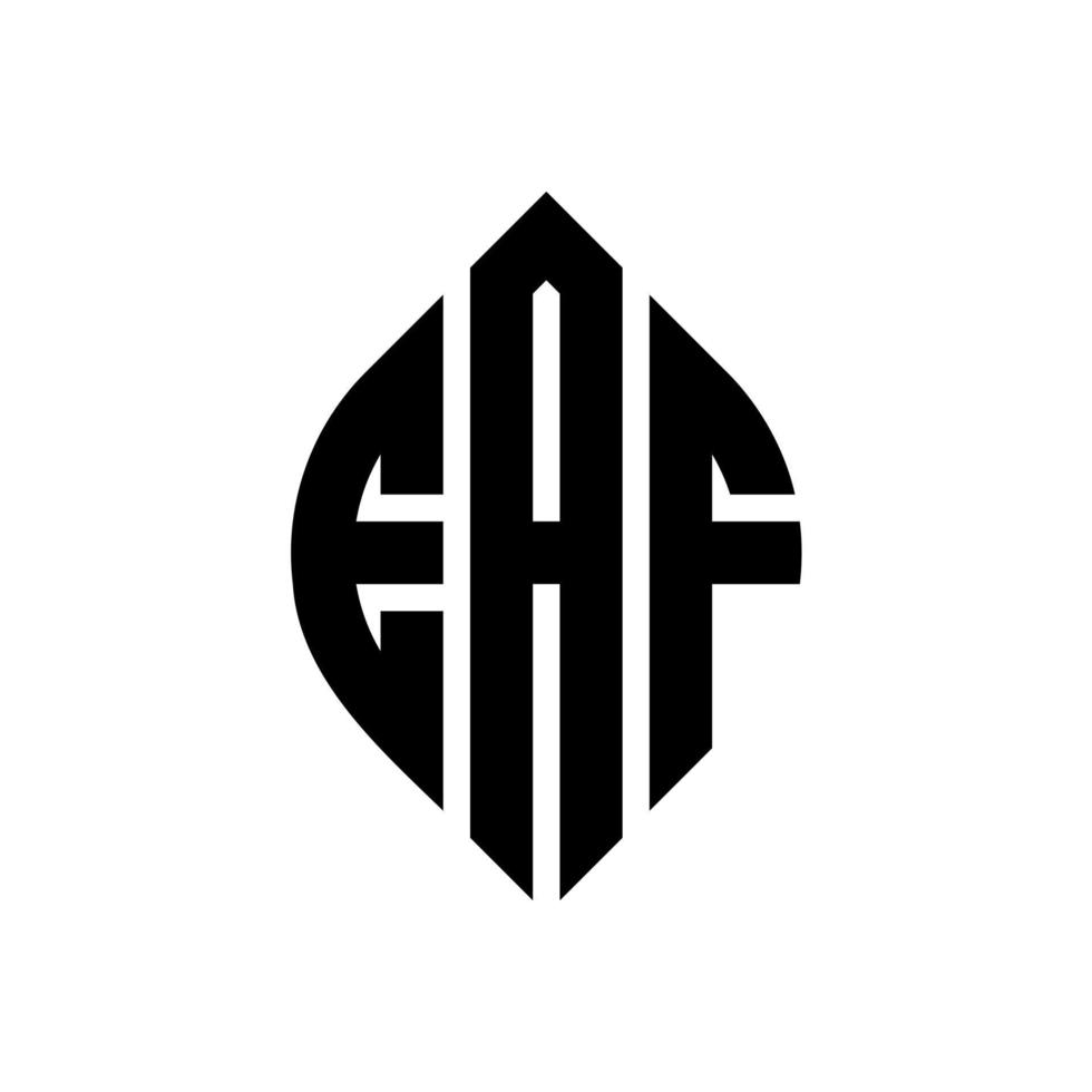 eaf cirkel letter logo ontwerp met cirkel en ellipsvorm. eaf ellipsletters met typografische stijl. de drie initialen vormen een cirkellogo. eaf cirkel embleem abstracte monogram brief mark vector. vector